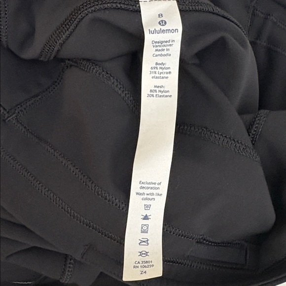 Lululemon Athletica Speed Up Crop Black Capri 21” High Waisted Leggings Size 8 - Picture 3 of 5